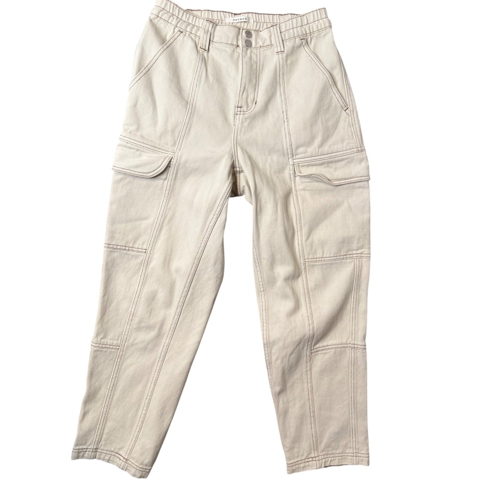 PacSun Elastic Waist Flap Cargo Pants M Contrast Stitch Gorpcore Utility